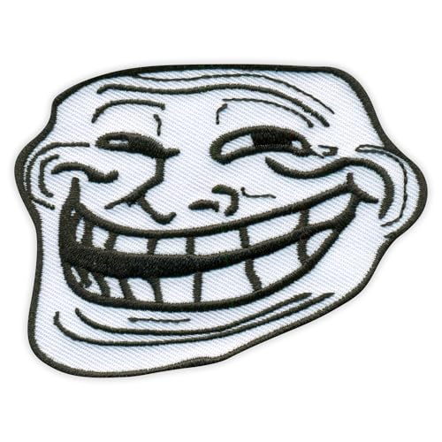 Patchion Troll Face – Trollface – Emoticon Meme – schwarzer Klettverschluss kompatibel mit Klettverschluss – bestickter Patch/Abzeichen/Emblem Patchion Troll Face – Trollface – Emoticon Meme – schwarzer Klettverschluss kompatibel mit Klettverschluss – bestickter Patch/Abzeichen/Emblem von Patchion