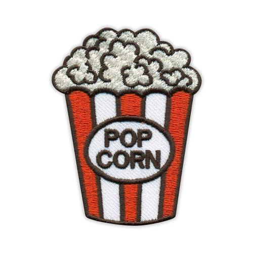 Popcorn – weißer VeIcro/Klettverschluss-Rückseite – bestickter Aufnäher/Abzeichen/Emblem von Patchion