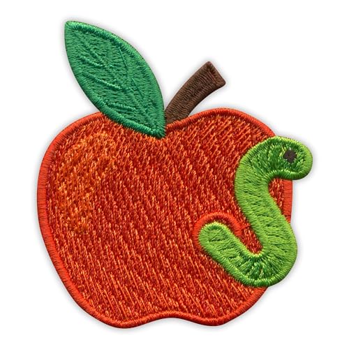 Rote Äpfel mit Wurm - Aufnäher - Bestickter Aufnäher / Abzeichen / Emblem Rote Äpfel mit Wurm - Aufnäher - Bestickter Aufnäher / Abzeichen / Emblem von Patchion