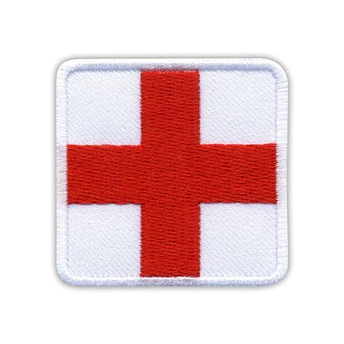 Rotes Medic Kreuz auf weißem Hintergrund – quadratisch – zum Aufnähen – bestickter Aufnäher/Abzeichen/Emblem Patches Rotes Medic Kreuz auf weißem Hintergrund – quadratisch – zum Aufnähen – bestickter Aufnäher/Abzeichen/Emblem Patches von Patchion
