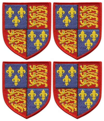 Royal Arms of England (1399–1603) – Aufnäher, bestickt, 4 Stück von Patchion