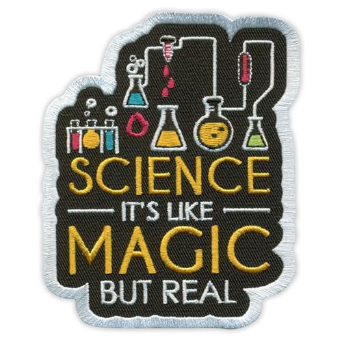 Science It's Like a Magic but Real – Weißer VeIcro/Klettverschluss-Rückseite – bestickter Aufnäher/Abzeichen/Emblem Science It's Like a Magic but Real – Weißer VeIcro/Klettverschluss-Rückseite – bestickter Aufnäher/Abzeichen/Emblem von Patchion
