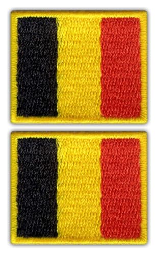 Set mit 2 Aufnähern, Flagge von Belgien, zum Aufbügeln auf der Rückseite, bestickt Set mit 2 Aufnähern, Flagge von Belgien, zum Aufbügeln auf der Rückseite, bestickt von Patchion