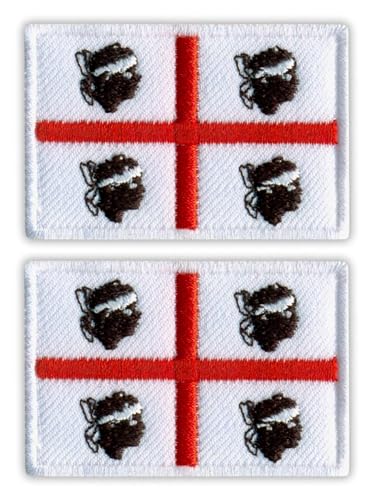 Set mit 2 Stück – Flagge von Sardinien – 5,1 cm – Schwarz – VeIcro/Klettverschluss-Rückseite – bestickter Aufnäher/Abzeichen/Emblem Set mit 2 Stück – Flagge von Sardinien – 5,1 cm – Schwarz – VeIcro/Klettverschluss-Rückseite – bestickter Aufnäher/Abzeichen/Emblem von Patchion