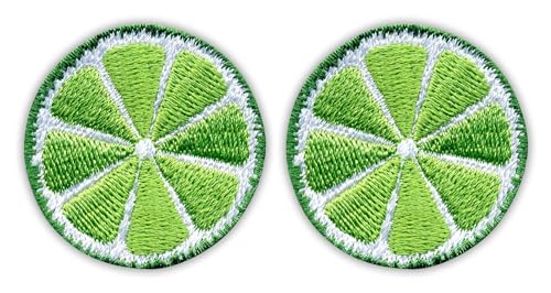 Set mit 2 Stück – Slice of Lime – Aufnäher – bestickter Aufnäher, Abzeichen/Emblem von Patchion