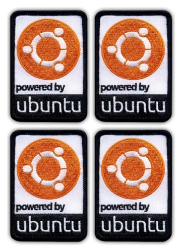 Set mit vier – Powered by Ubuntu – schwarzer VeIcro/Klettverschluss-Rückseite – bestickter Aufnäher/Abzeichen/Emblem Set mit vier – Powered by Ubuntu – schwarzer VeIcro/Klettverschluss-Rückseite – bestickter Aufnäher/Abzeichen/Emblem von Patchion