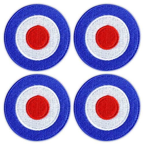Set mit vier – RAF – Royal Air Force Roundel – Bügeln/Heißsiegelrückseite – bestickter Aufnäher/Abzeichen/Emblem von Patchion