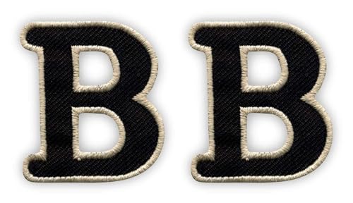 Patchion - 2x Buchstabe B - Schwarz - Aufbügeln - Emblem von Patchion