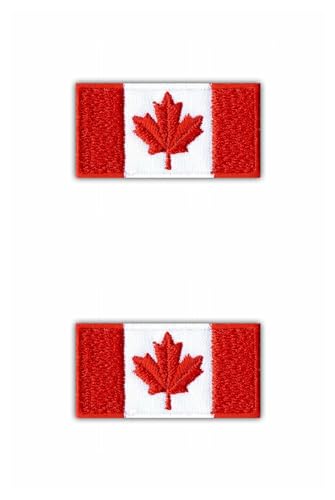 Set mit zwei – Flagge von Kanada – 5,1 cm – zum Aufnähen – bestickter Aufnäher/Abzeichen/Emblem von Patchion