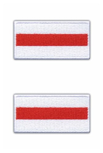 Set mit zwei Flaggen von Belarus – historisch – zum Aufbügeln auf der Rückseite – bestickter Aufnäher/Abzeichen/Emblem von Patchion
