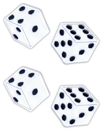 Set mit zwei Würfeln zum Aufnähen, bestickt, Abzeichen, Emblem von Patchion