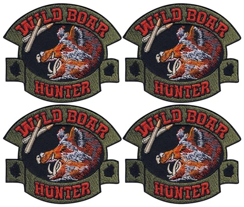 Set von 4 – Wildschweinjäger – Aufnäher – bestickter Aufnäher / Abzeichen / Emblem Set von 4 – Wildschweinjäger – Aufnäher – bestickter Aufnäher / Abzeichen / Emblem von Patchion