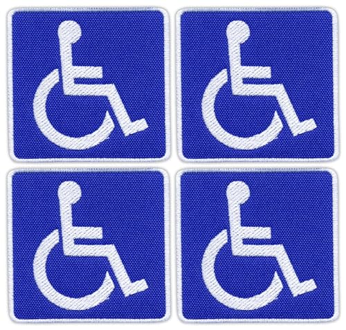 Set von vier – Behindertenschild – zum Aufnähen – bestickter Patch/Abzeichen/Emblem Set von vier – Behindertenschild – zum Aufnähen – bestickter Patch/Abzeichen/Emblem von Patchion