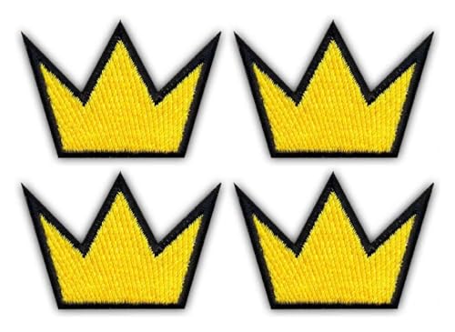 Set von vier – Krone – zum Aufnähen – bestickter Aufnäher/Abzeichen/Emblem von Patchion