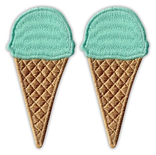Set von zwei – Eiscreme – Minze – Aufnäher – bestickt Set von zwei – Eiscreme – Minze – Aufnäher – bestickt von Patchion