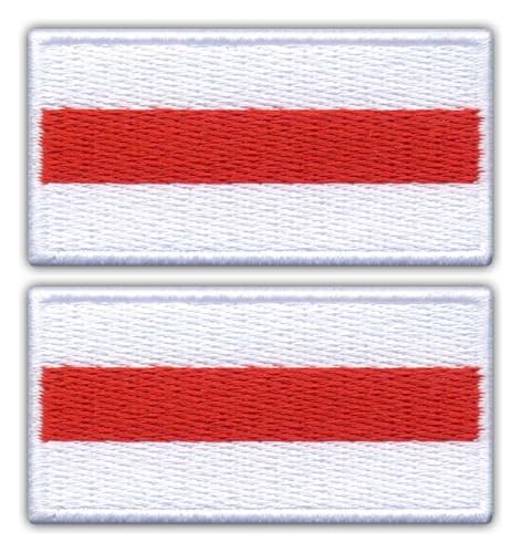 Set von zwei – Flagge von Belarus – Historisch – Aufnäher – bestickt von Patchion