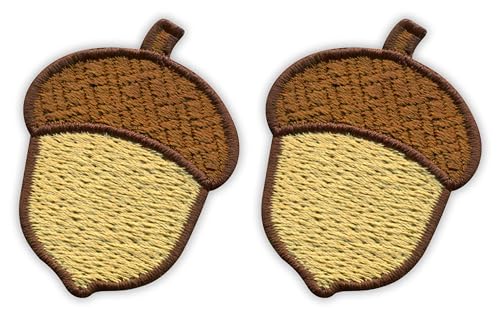 Set von zwei – Herbst Eichel – Dekor – Aufnähen – bestickt Patch/Abzeichen/Emblem von Patchion