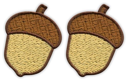 Set von zwei – Herbst Eichel – Dekor – Aufnähen – bestickt Patch/Abzeichen/Emblem Set von zwei – Herbst Eichel – Dekor – Aufnähen – bestickt Patch/Abzeichen/Emblem von Patchion