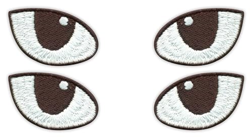 Set von zwei – Katzenaugen – bei Nacht klein phosphoreszierende Fäden leuchten im Dunkeln – Aufnäher – bestickt Set von zwei – Katzenaugen – bei Nacht klein phosphoreszierende Fäden leuchten im Dunkeln – Aufnäher – bestickt von Patchion