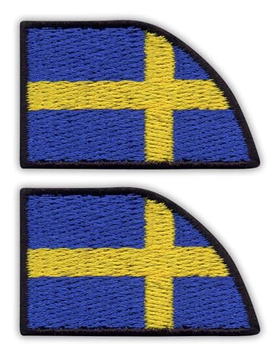 Set von zwei – Kragen Flagge von Schweden – rechts – Aufnäher – bestickt Patch/Abzeichen/Emblem Set von zwei – Kragen Flagge von Schweden – rechts – Aufnäher – bestickt Patch/Abzeichen/Emblem von Patchion