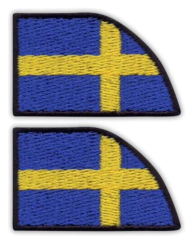 Set von zwei – Kragen Flagge von Schweden – rechts – Aufnäher – bestickt Patch/Abzeichen/Emblem Set von zwei – Kragen Flagge von Schweden – rechts – Aufnäher – bestickt Patch/Abzeichen/Emblem von Patchion