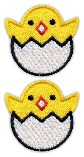 Set von zwei - Küken - Ostern - Patch - Aufnäher - bestickter Aufnäher / Abzeichen / Emblem von Patchion