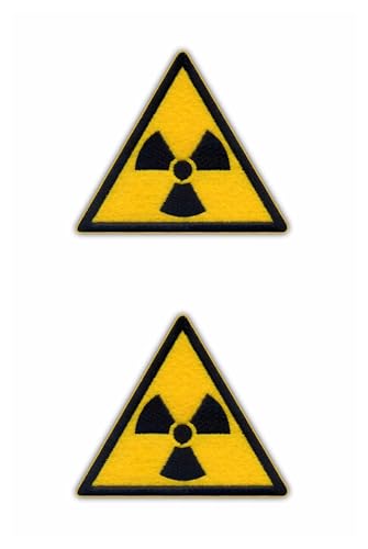 Set von zwei – Radioactive Patch – gelber Hintergrund – zum Aufnähen – bestickter Aufnäher/Abzeichen/Emblem von Patchion