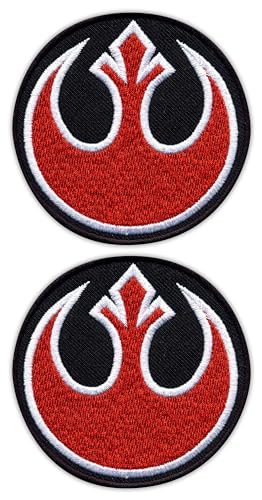 Set von zwei – Rebellen-Allianz – rot – schwarz VeIcro/Klettverschluss-Rückseite – bestickter Aufnäher/Abzeichen/Emblem Set von zwei – Rebellen-Allianz – rot – schwarz VeIcro/Klettverschluss-Rückseite – bestickter Aufnäher/Abzeichen/Emblem von Patchion