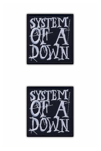 Set von zwei – System of a Down – Aufbügel/Heißsiegelrückseite – bestickter Aufnäher/Abzeichen/Emblem von Patchion