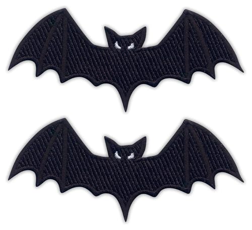 Set von zwei – Vampir-Fledermaus – zum Aufbügeln auf der Rückseite – bestickter Aufnäher/Abzeichen/Emblem Set von zwei – Vampir-Fledermaus – zum Aufbügeln auf der Rückseite – bestickter Aufnäher/Abzeichen/Emblem von Patchion