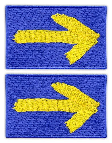 Set von zwei – gelber Pfeil – Straße St. James – Aufnäher – bestickt Set von zwei – gelber Pfeil – Straße St. James – Aufnäher – bestickt von Patchion