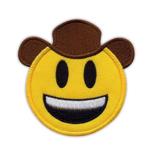 Smiling Cowboy mit Hut – klein – magnetische Rückseite – bestickter Aufnäher/Abzeichen/Emblem von Patchion