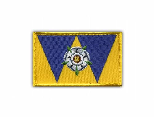 West Yorkshire – Flagge – Weiß VeIcro/Klettverschluss Rückseite – bestickt Patch/Abzeichen/Emblem von Patchion