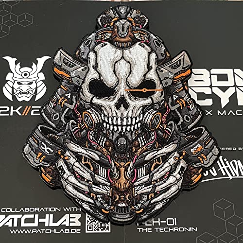 Bone CYBR – Skull Mecha Cyber Stickerei Patch #2 Ronin von Patchlab