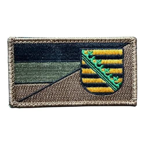 Deutschland Bundesländer Bayern Flaggen Subdued für Jäger, Bundeswehr, Schützen, Armee und einfach zum Sammeln mit Hakenklett für Rucksack, Jacke usw SACHSEN Deutschland Bundesländer Bayern Flaggen Subdued für Jäger, Bundeswehr, Schützen, Armee und einfach zum Sammeln mit Hakenklett für Rucksack, Jacke usw SACHSEN von Patchlab