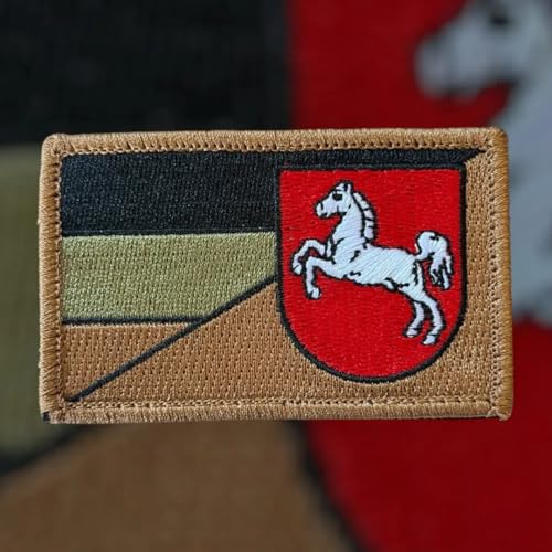 Deutschland Bundesländer Flaggen Subdued für Jäger, Bundeswehr, Schützen, Armee und einfach zum Sammeln mit Hakenklett für Rucksack, Jacke usw (NI) von Patchlab