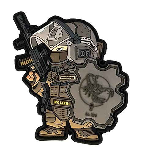 Patchlab SWAT Skorpion Police Zurich PVC Rubber Morale Patch, Hook & Loop Attachment for Backpacks | for 2nd Law Enforcement Thin blue line Supporter von Patchlab