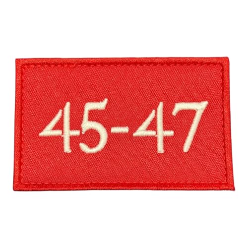 PATCHLAB 45-47 Donald Trump DJT Embroidered Patch - Presidential Support Badge 2024 Hook Backing with Loop, Glow in Dark Design for Jackets, Hats & Bags 3x2 inch45-47 PATCH von Patchlab