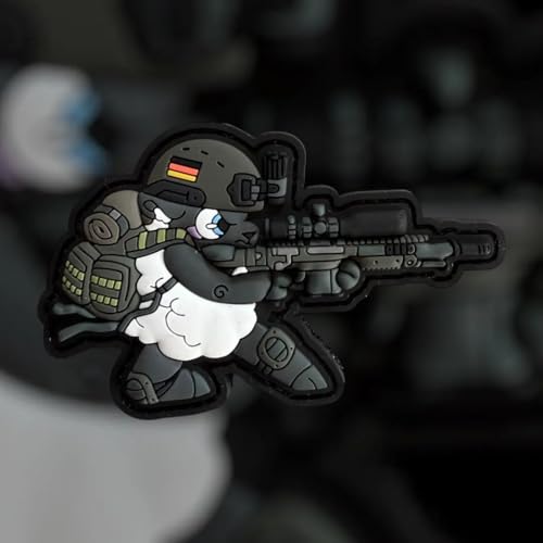 Patchlab Schafschütze Sharpshooter Sniper BW Lustiger 76mm PVC Morale Patch mit Haken und Loop Seite Patchlab Schafschütze Sharpshooter Sniper BW Lustiger 76mm PVC Morale Patch mit Haken und Loop Seite von Patchlab