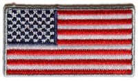 Applikation Aufbügler Patches Stick Emblem Aufnäher Abzeichen ,,US Flag Patch Silber-Rand 2 Zoll - 2x1.1 Zoll ,, von Patchmania