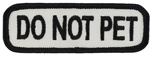 Do Not PET (schwarz/weiß) bestickter Aufnäher mit Klettverschluss, 7,6 x 2,5 cm von Patchtown