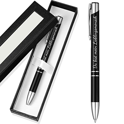 Patelai Kugelschreiber mit Box Kuli Stift Schwarz Tinte Druckkugelschreiber Kugelschreiber mit Lieblingsmensch Gravur Schreibstift Geschenk für Geburtstag Weihnachten Heim Büro Patelai Kugelschreiber mit Box Kuli Stift Schwarz Tinte Druckkugelschreiber Kugelschreiber mit Lieblingsmensch Gravur Schreibstift Geschenk für Geburtstag Weihnachten Heim Büro von Patelai