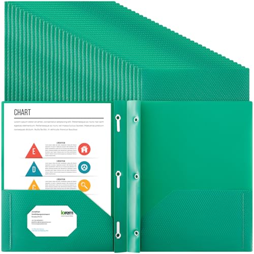 Patelai Kunststoff-Ordner mit Taschen und Zinken, 2 robuste Taschenordner mit 3 Zinken und Verschlüssen, für Büro, Grün, Diamant, 48 Stück Patelai Kunststoff-Ordner mit Taschen und Zinken, 2 robuste Taschenordner mit 3 Zinken und Verschlüssen, für Büro, Grün, Diamant, 48 Stück von Patelai