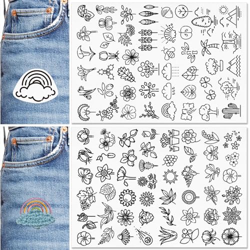 Patemby Stickmuster, wasserlösliche Stick-Stabilisatoren, Stick- und Stich-Stickpapier, abwaschbar, mit vorgedruckten Muster-Designs, Schablonen, Transfers für Handnähliebhaber, Anfänger Patemby Stickmuster, wasserlösliche Stick-Stabilisatoren, Stick- und Stich-Stickpapier, abwaschbar, mit vorgedruckten Muster-Designs, Schablonen, Transfers für Handnähliebhaber, Anfänger von Patemby