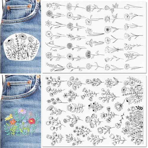 Patemby Stickmuster, wasserlösliche Stick-Stabilisatoren, Stick- und Stickpapier, abwaschbar, mit vorgedruckten Muster-Designs, Schablonen, Transfers für Handnähliebhaber, Anfänger Patemby Stickmuster, wasserlösliche Stick-Stabilisatoren, Stick- und Stickpapier, abwaschbar, mit vorgedruckten Muster-Designs, Schablonen, Transfers für Handnähliebhaber, Anfänger von Patemby