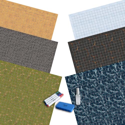 Path Gaming Doppelseitige Kampfgitter-Spielmatte, 91,4 x 61 cm, 3 Matten, 6 Gelände, 4 Marker, 1 Radiergummi und 1 Sprühflasche, ideal für Dungeons und Dragons/DND Path Gaming Doppelseitige Kampfgitter-Spielmatte, 91,4 x 61 cm, 3 Matten, 6 Gelände, 4 Marker, 1 Radiergummi und 1 Sprühflasche, ideal für Dungeons und Dragons/DND von Path Gaming