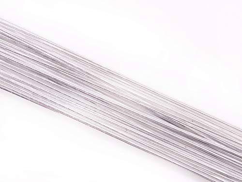 Blumendraht metallic silber 24G 50 Stück von Pati-Versand