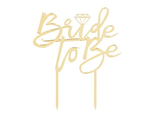 Cake Topper "Bride To Be" gold, 1 Stück, Kunststoff von Pati-Versand