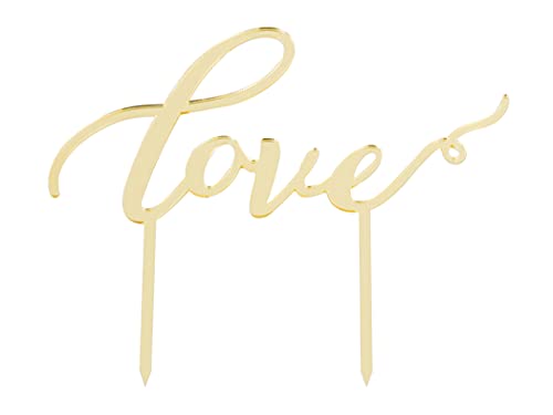 Cake Topper "Love" gold, 1 Stück, Kunststoff von Pati-Versand