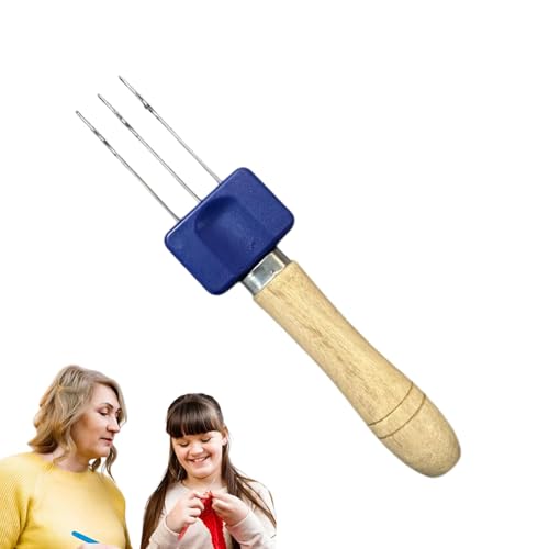 Knüpfhaken 3fach, Dreifach Häkelnadel Mit Knüpfhaken, Kordelmacher Mit Drei Häkelnadeln, Häkelnadel Zum Abbinden Oder Einfassen Von Strickprojekten, Webwerkzeug Für Handwerk von Patifirst